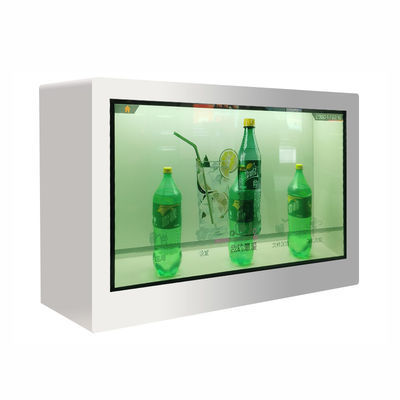 Aluminum Alloy Android OS See Through Transparent Lcd Touch Screen Cabinet WiFi Connectivity