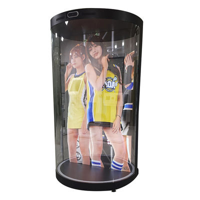 Circular  Hologram Box Display 75 inch Holotube 3D Transparent LCD Display