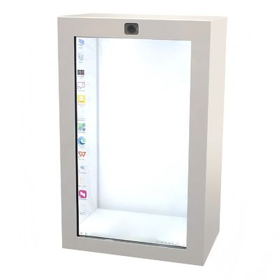 Aluminum Alloy Android OS See Through Transparent Lcd Touch Screen Cabinet WiFi Connectivity