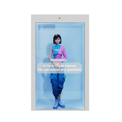 86 Inch 3D Holographic Clear Lcd Display Cabinet AI Digital Human  2160 X 3840