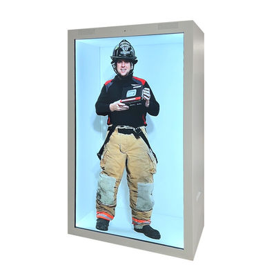 3d Hologram Transparent LCD Screen 98 Inch  Showcase Box Jewelry Museum Exhibition With Camera And Mic-TK