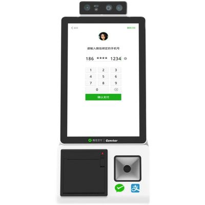 Pos Dual Language Self Service Touch Screen Kiosks 15.6" For Restaurant