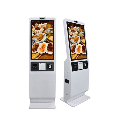 Curved Square Self Order Kiosk With Immersive Display Restaurant Ordering Kiosk 32 inch