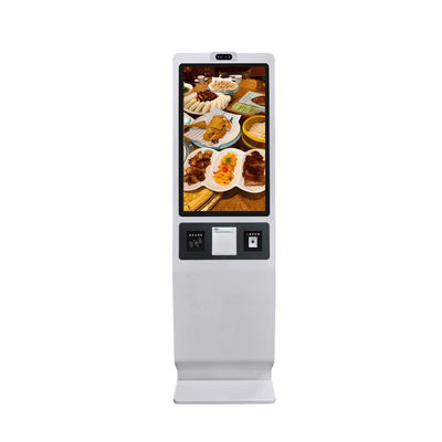 Curved Square Self Order Kiosk With Immersive Display Restaurant Ordering Kiosk 32 inch