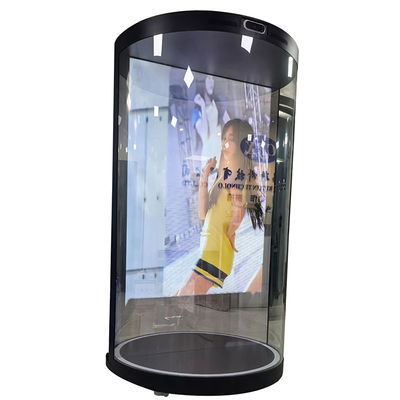 Circular  Hologram Box Display 75 inch Holotube 3D Transparent LCD Display