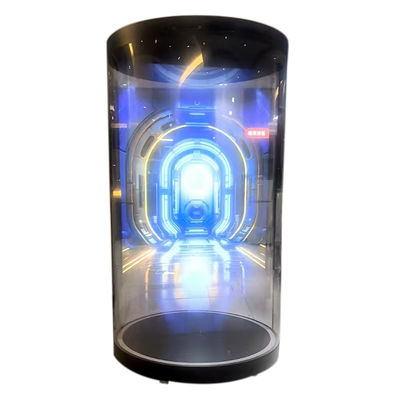 Circular  Hologram Box Display 75 inch Holotube 3D Transparent LCD Display