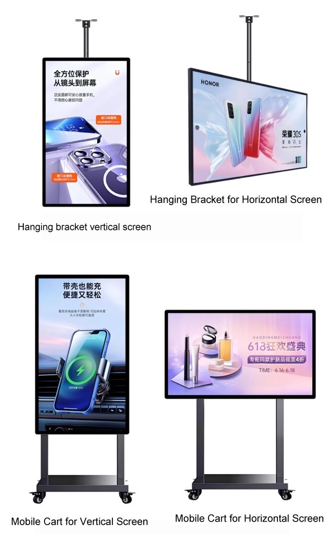 Floor Standing Android Digital Signage Lcd Advertising Display Video